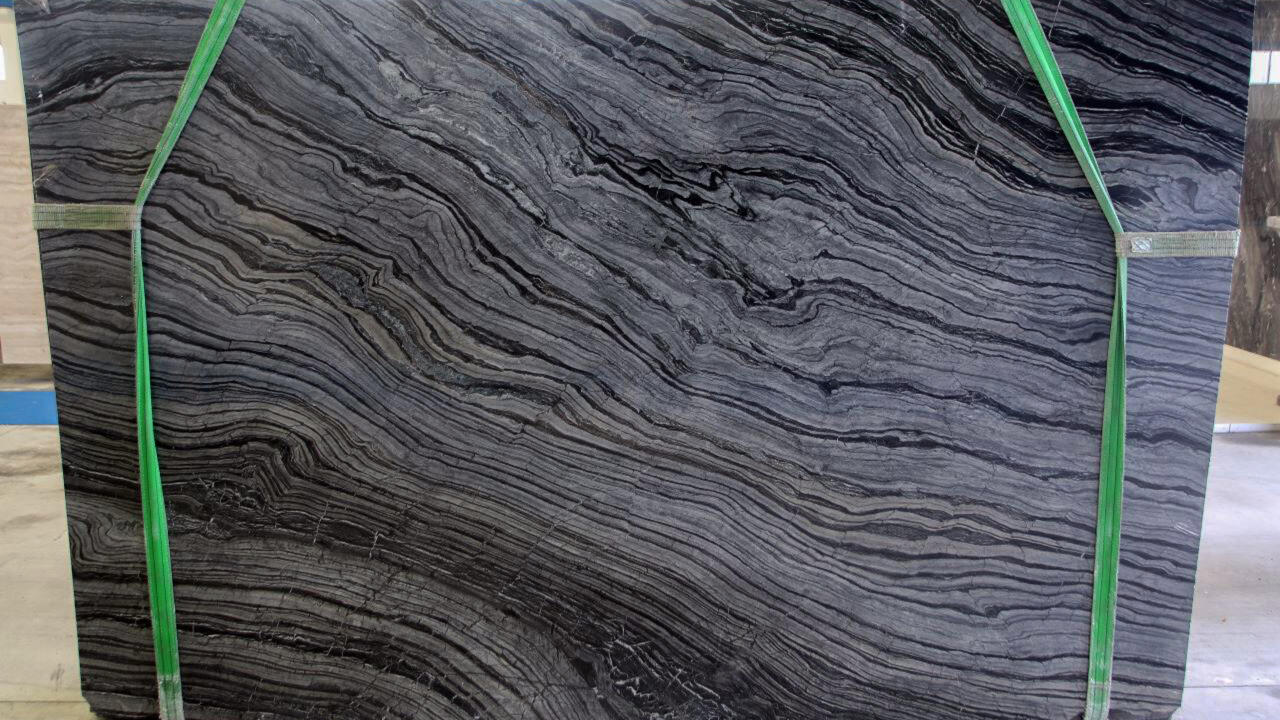 Silver Wave Leather 2cm Marble by PACIFICA