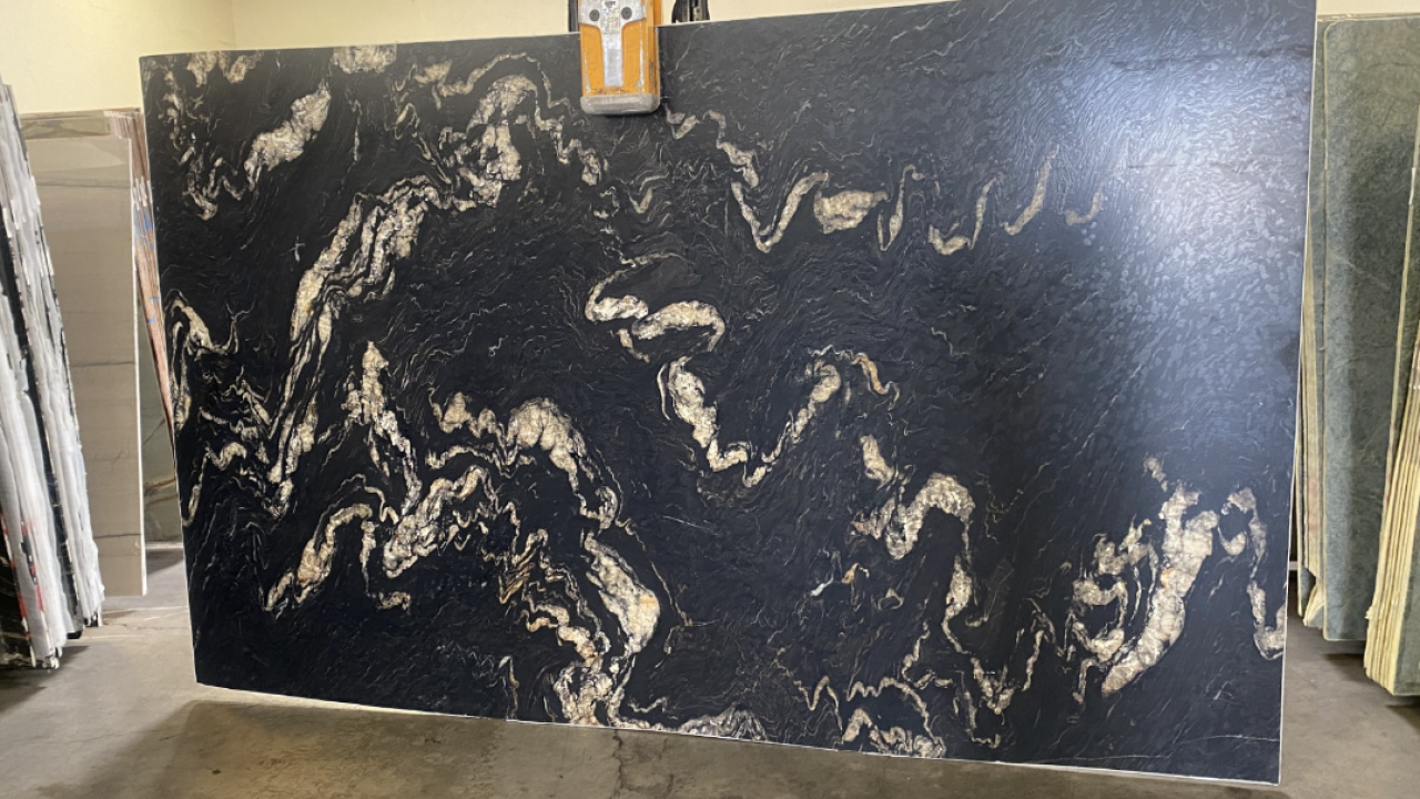 Titanium Gold Leather 2cm Granite by PACIFICA