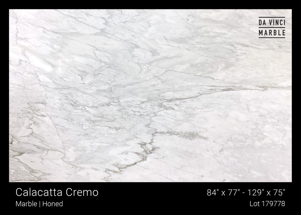 Calacatta Cremo Honed 2Cm Slab